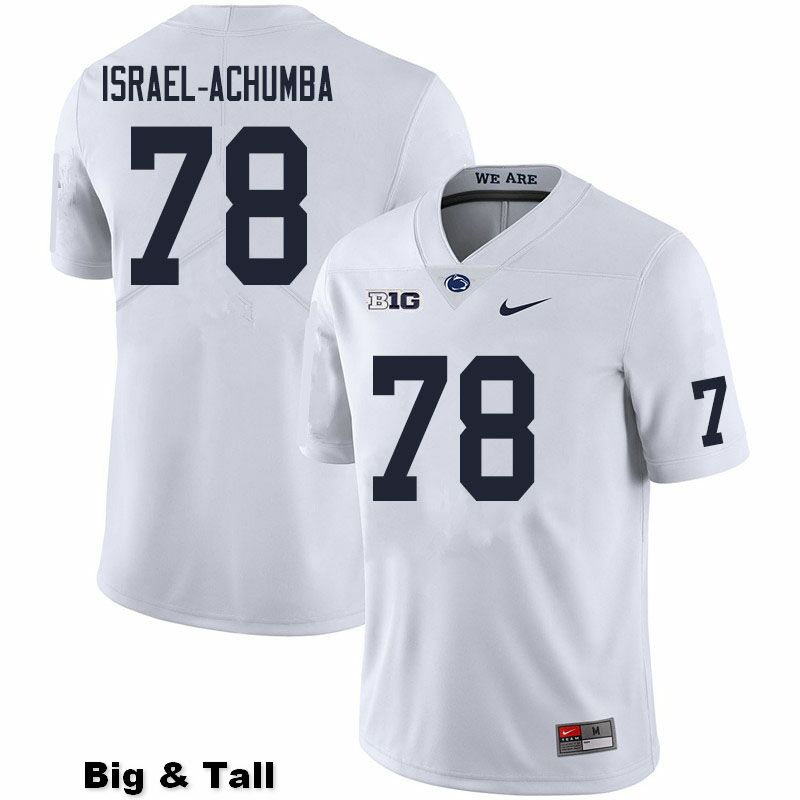 NCAA Nike Men's Penn State Nittany Lions Golden Israel-Achumba #78 College Football Authentic Big & Tall White Stitched Jersey WJX2498WI